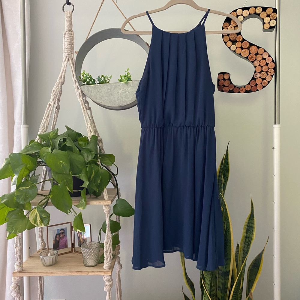 Navy tank dress size medium